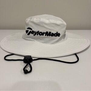 TaylorMade Golf Standard White Black Eyelet Bucket Golf Hat